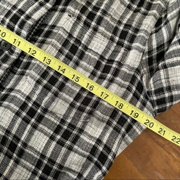 Madewell black plaid gauzy cotton shirt dress size‎ Large - Picture 5 of 8